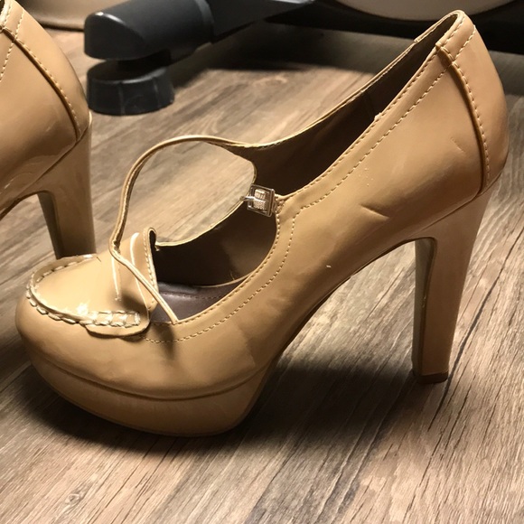Lauren Conrad platform Mary Janes beige size 7.5 - Picture 4 of 7